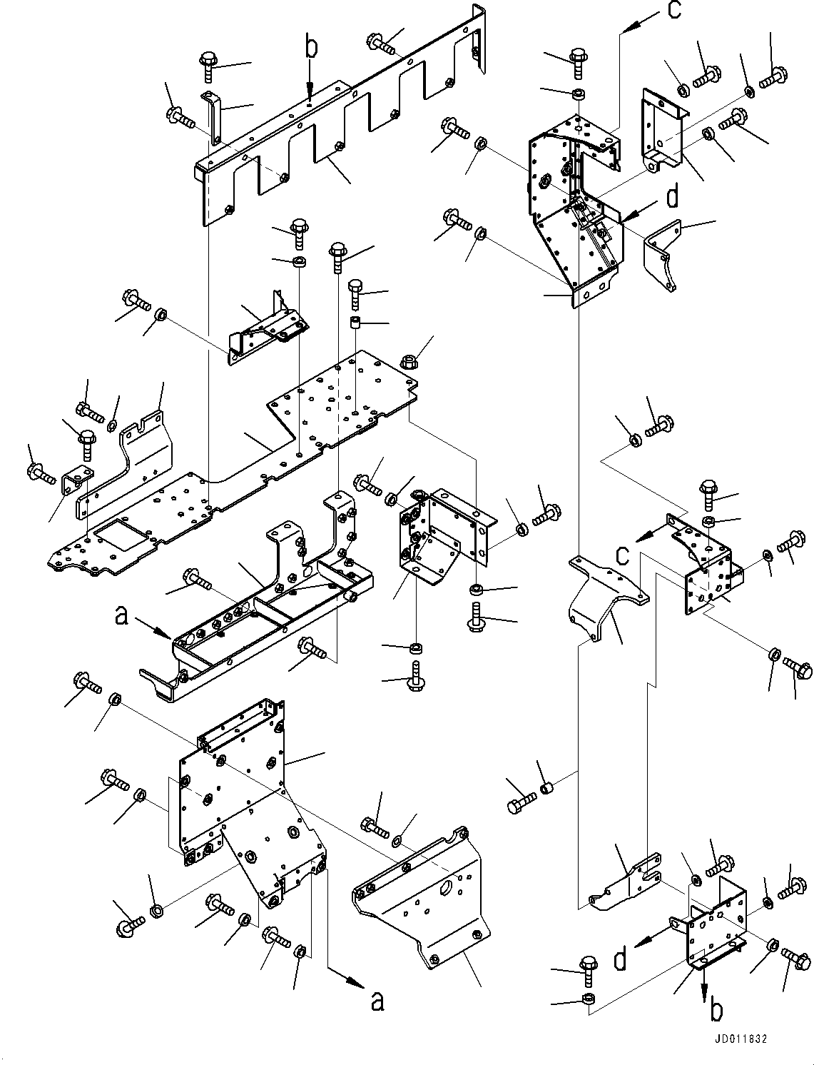 Komatsu parts book diagram for SAA6D140E-5G S/N 535751-UP (For D155AX-6): HEAT SHIELD, (1/3) (#535751-)