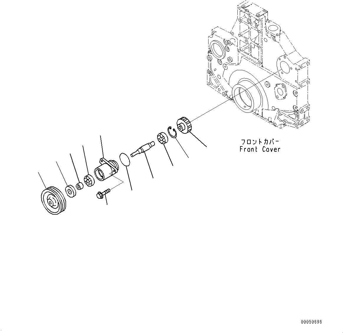 Engines Komatsu / SAA6D140E-5G S/N 535751-UP (For D155AX-6)(0000296c) / Front Power Take Off (PTO) (#535751-)(B002001 : A2610-001001)