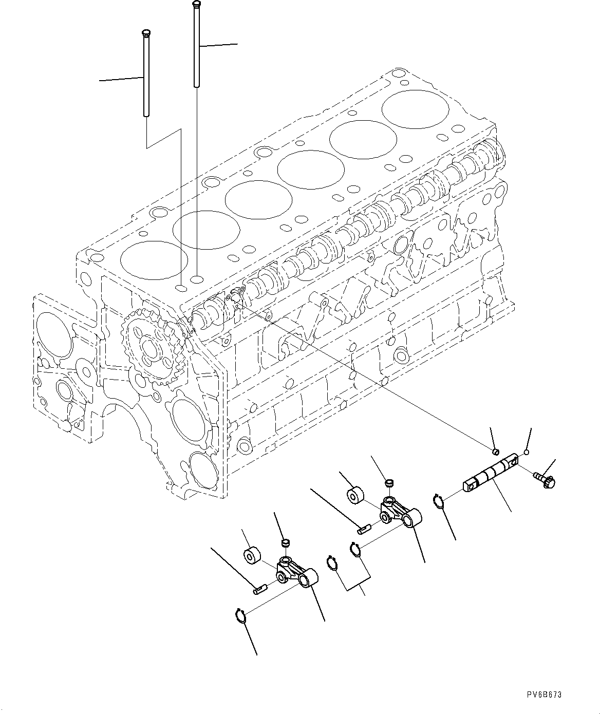 Engines Komatsu / SAA6D140E-5G S/N 535751-UP (For D155AX-6)(0000296c) / Camshaft Related Parts, Cam Follower (#535751-)(B004001 : A2411-001001)