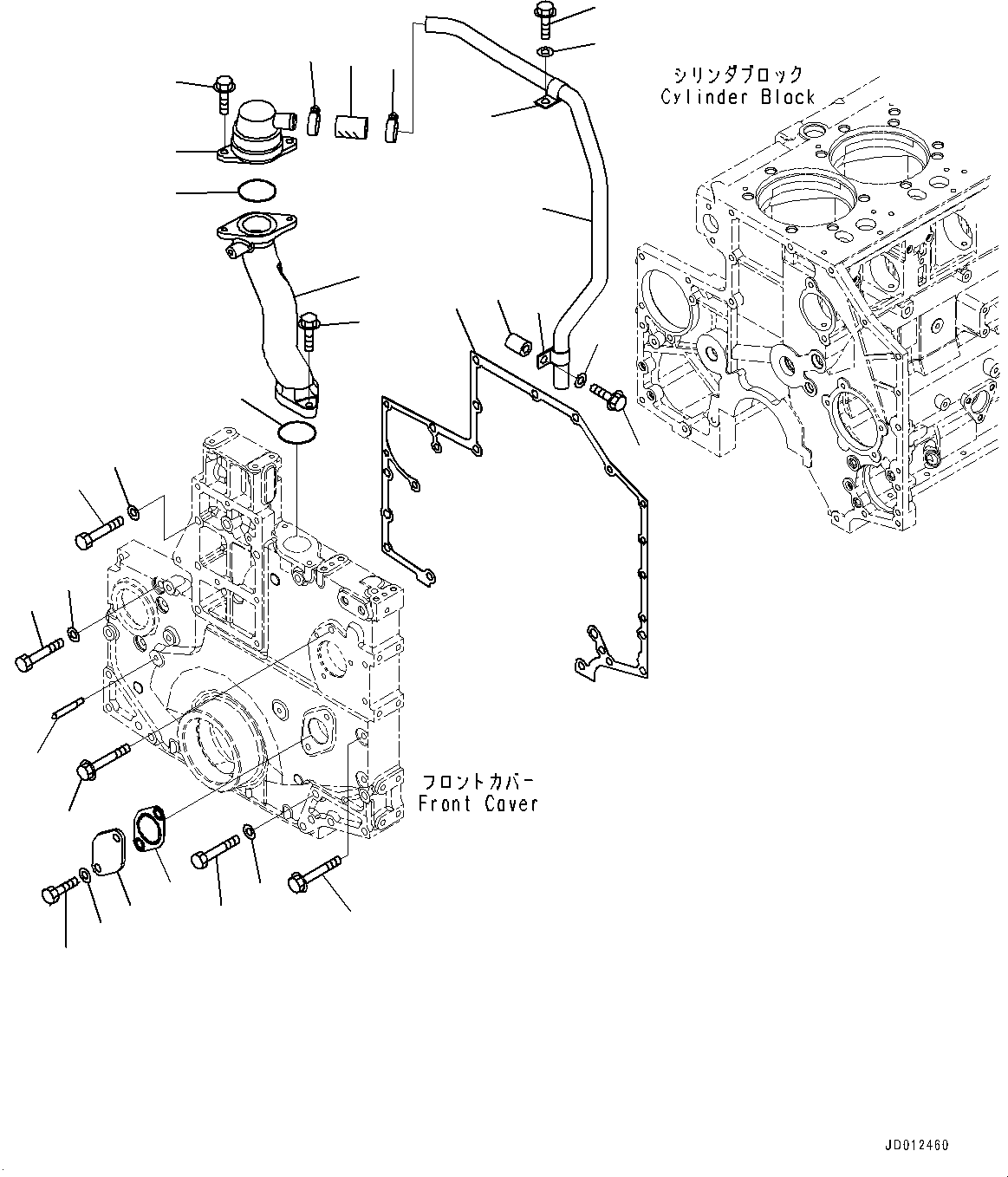 Engines Komatsu / SAA6D140E-5G S/N 535751-UP (For D155AX-6)(0000296c) / Front Cover Accessory (#535751-)(B006001 : A2041-001001)