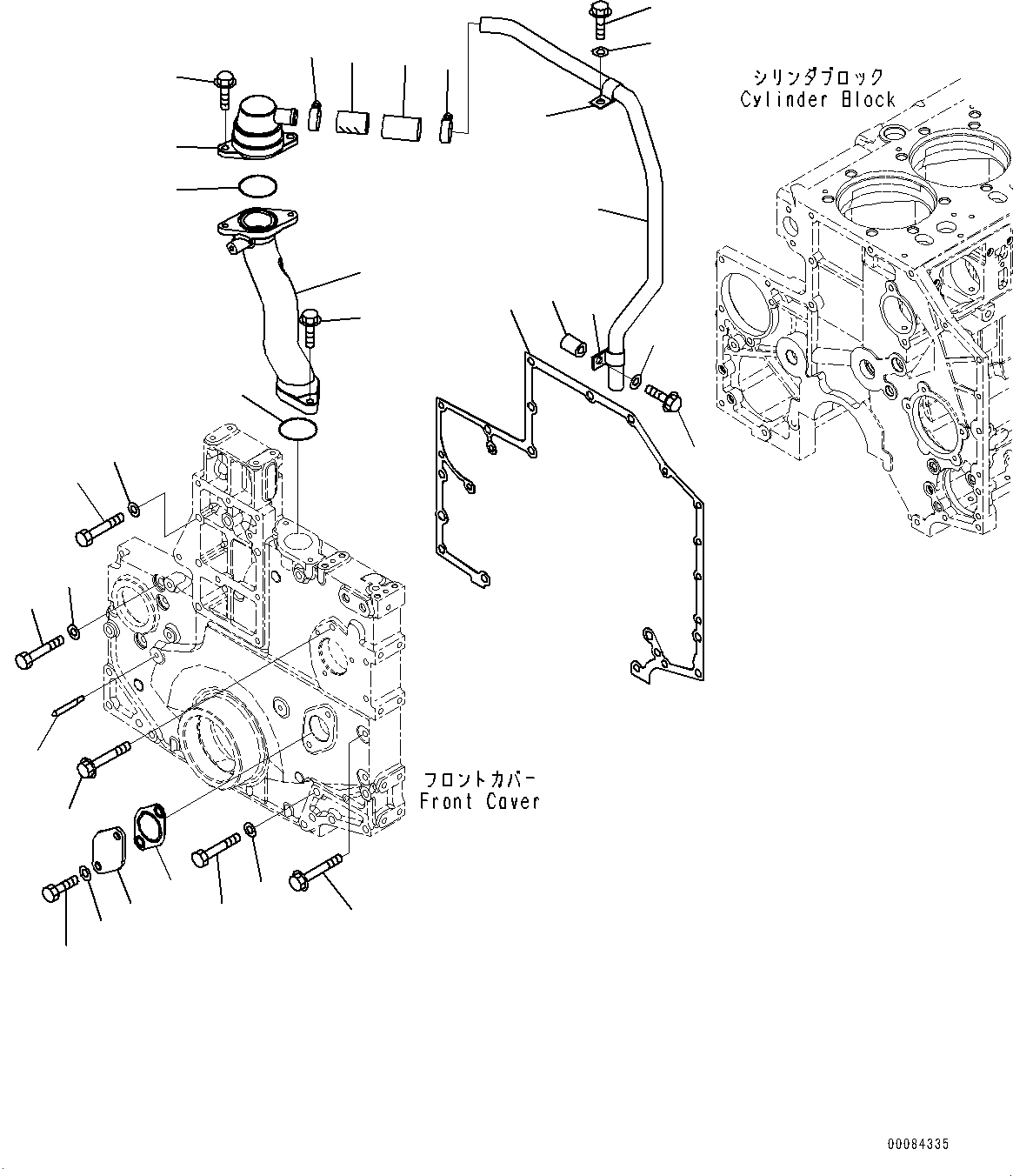 Engines Komatsu / SAA6D140E-5G S/N 535751-UP (For D155AX-6)(0000296c) / Front Cover Accessory (#535751-)(B007001 : A2041-002001)