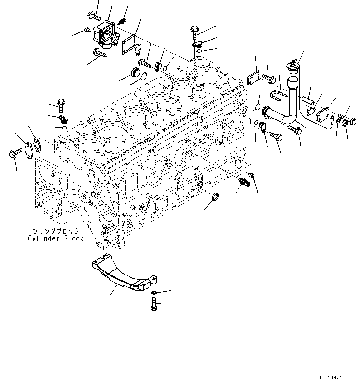 Engines Komatsu / SAA6D140E-5G S/N 535751-UP (For D155AX-6)(0000296c) / Cylinder Block Accessory (#535751-)(B017001 : A2011-001001)