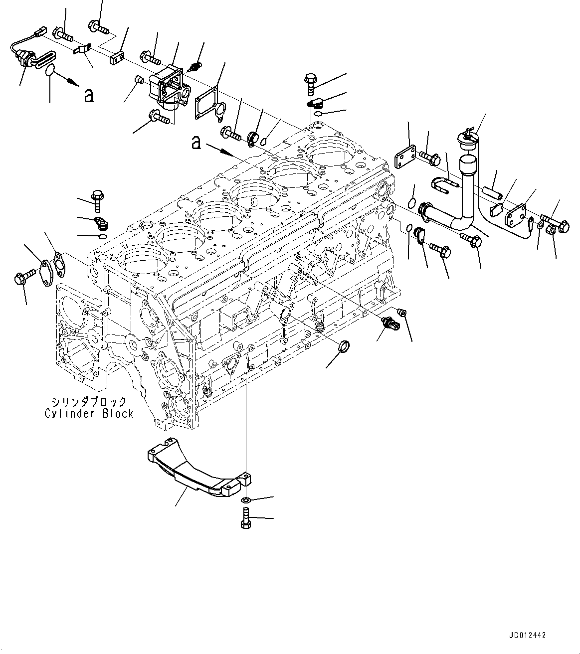 Engines Komatsu / SAA6D140E-5G S/N 535751-UP (For D155AX-6)(0000296c) / Cylinder Block Accessory (#535751-)(B018001 : A2011-002001)