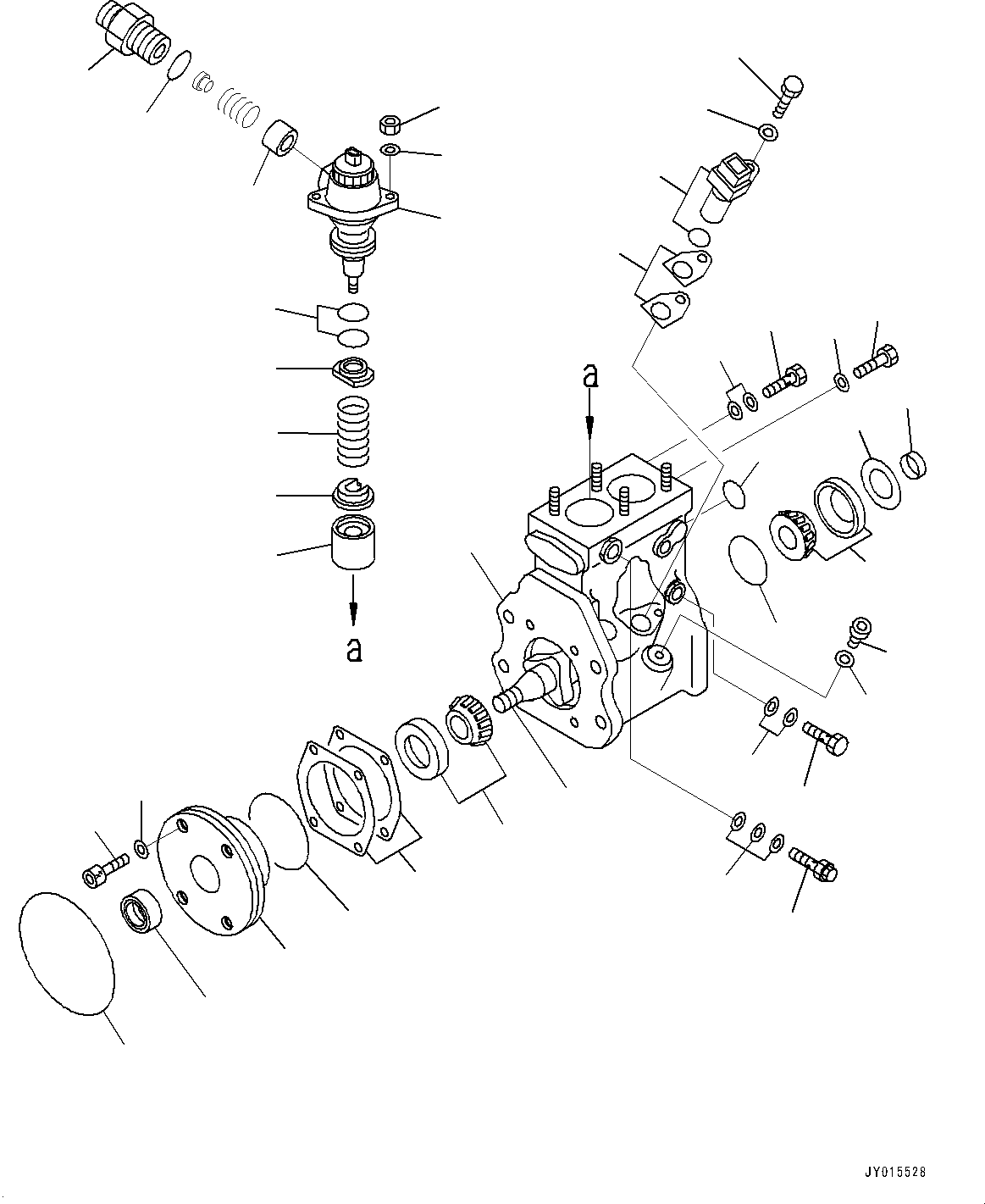 Komatsu parts book diagram for SAA6D140E-5G S/N 535751-UP (For D155AX-6): FUEL SUPPLY PUMP, INNER PARTS, PUMP (#535912-)