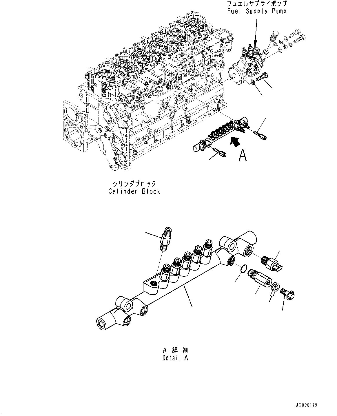 Komatsu parts book diagram for SAA6D140E-5G S/N 535751-UP (For D155AX-6): FUEL SUPPLY PUMP, COMMON RAIL (#535751-)