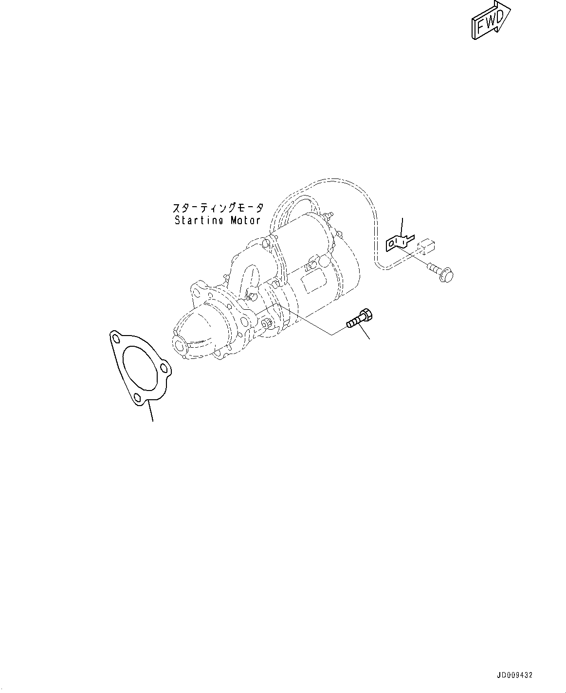 Komatsu parts book diagram for SAA6D140E-5G S/N 535751-UP (For D155AX-6): STARTING MOTOR, MOUNTING PARTS (#535751-)