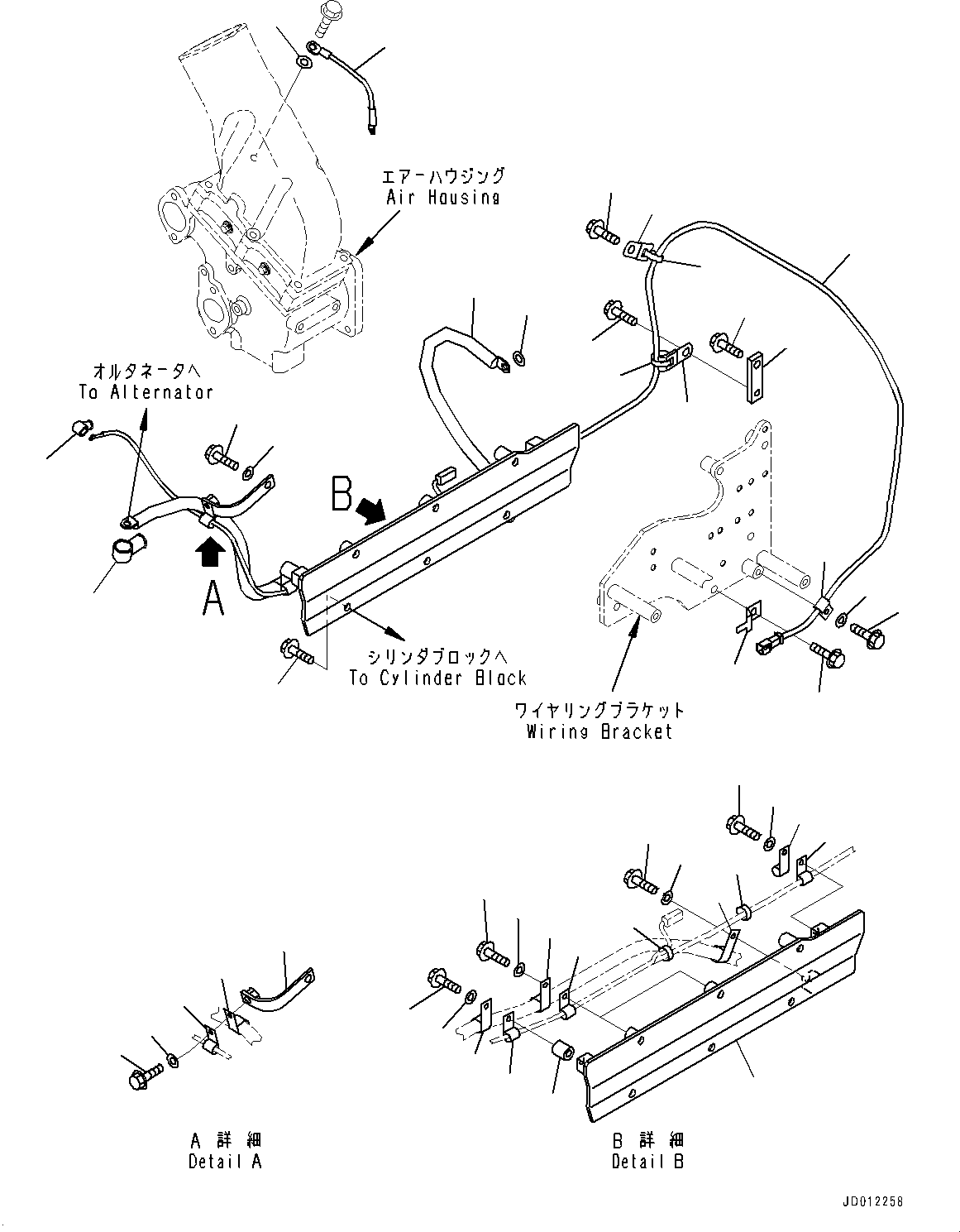 Komatsu parts book diagram for SAA6D140E-5G S/N 535751-UP (For D155AX-6): WIRING HARNESS, (1/4) (#535751-)