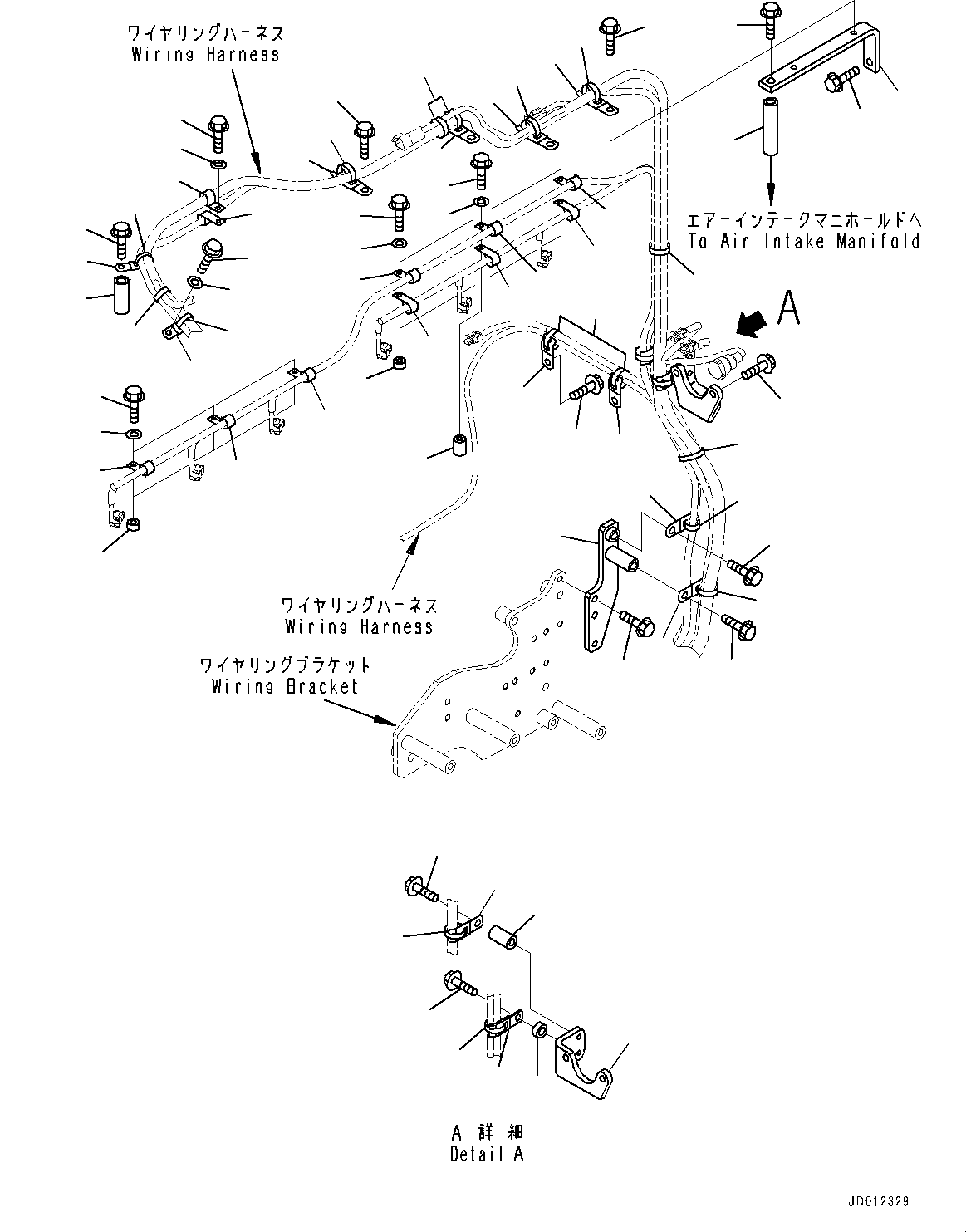 Komatsu parts book diagram for SAA6D140E-5G S/N 535751-UP (For D155AX-6): WIRING HARNESS, (3/4) (#535751-)