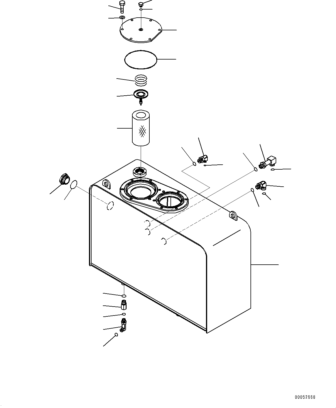 Wheel Loaders Komatsu / WA430-6 S/N 65501-UP (ecot3, For EU)(0000305c) / Hydraulic Tank, Hydraulic Tank Elbow (#65501-)(H001001 : H0110-001001)