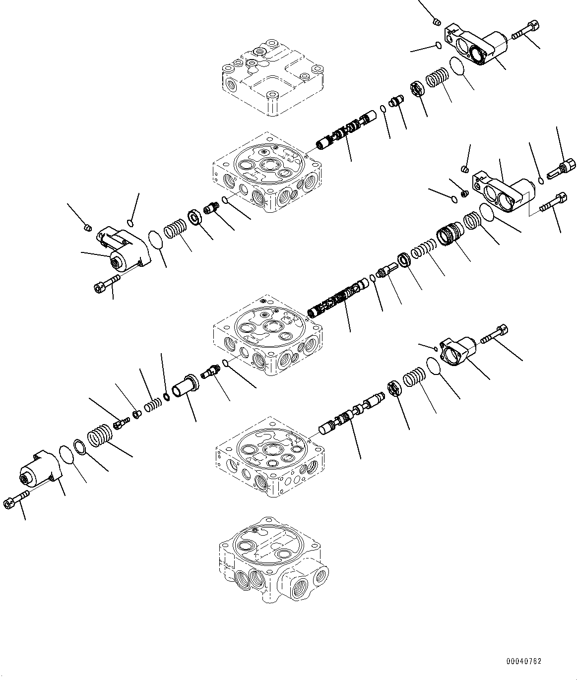 Wheel Loaders Komatsu / WA430-6 S/N 65501-UP (ecot3, For EU)(0000305c) / Hydraulic Control Valve, 3-valve (2/8) (#65501-)(H003002 : H0120-003002)