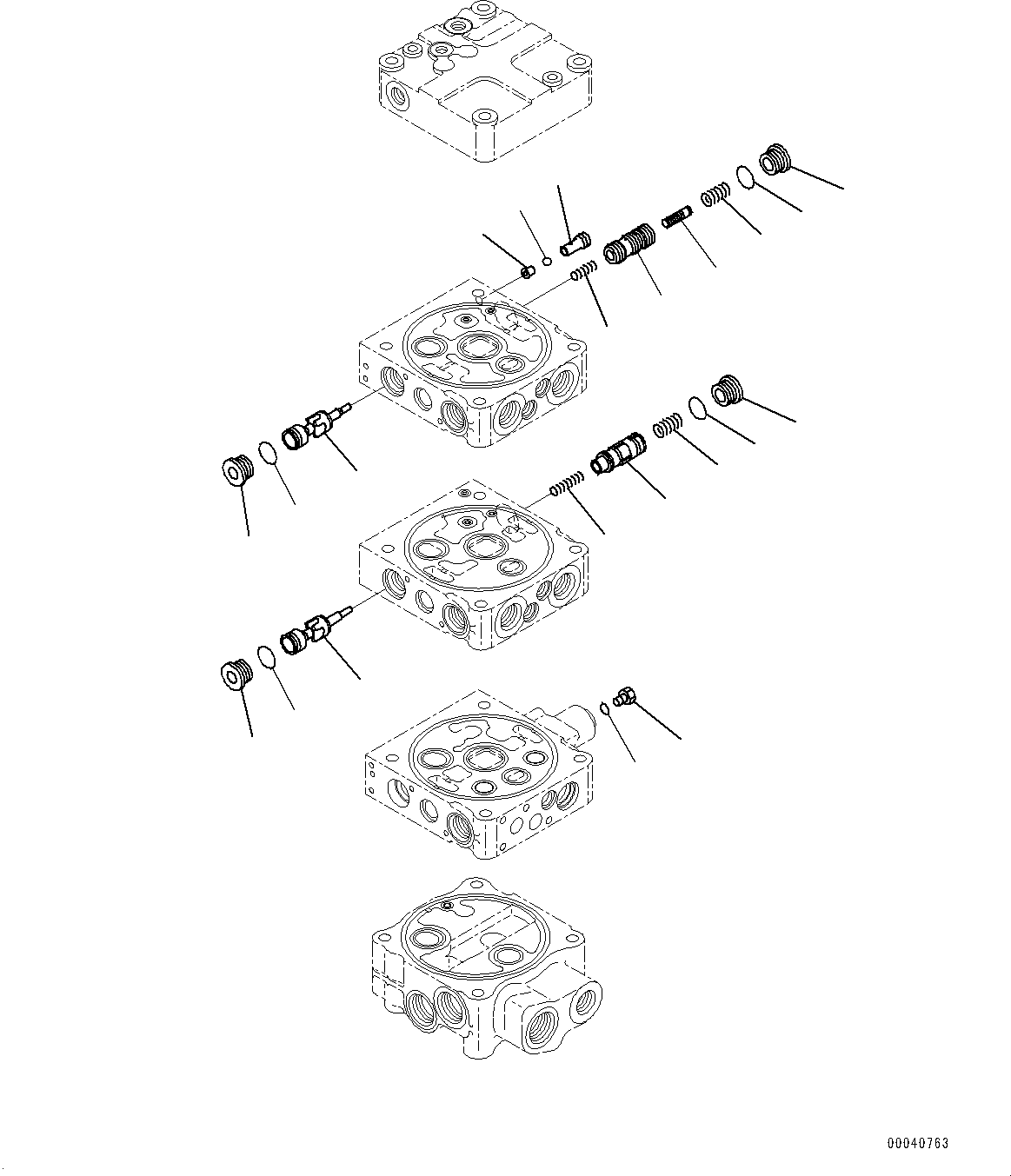 Wheel Loaders Komatsu / WA430-6 S/N 65501-UP (ecot3, For EU)(0000305c) / Hydraulic Control Valve, 3-valve (3/8) (#65501-)(H003003 : H0120-003003)