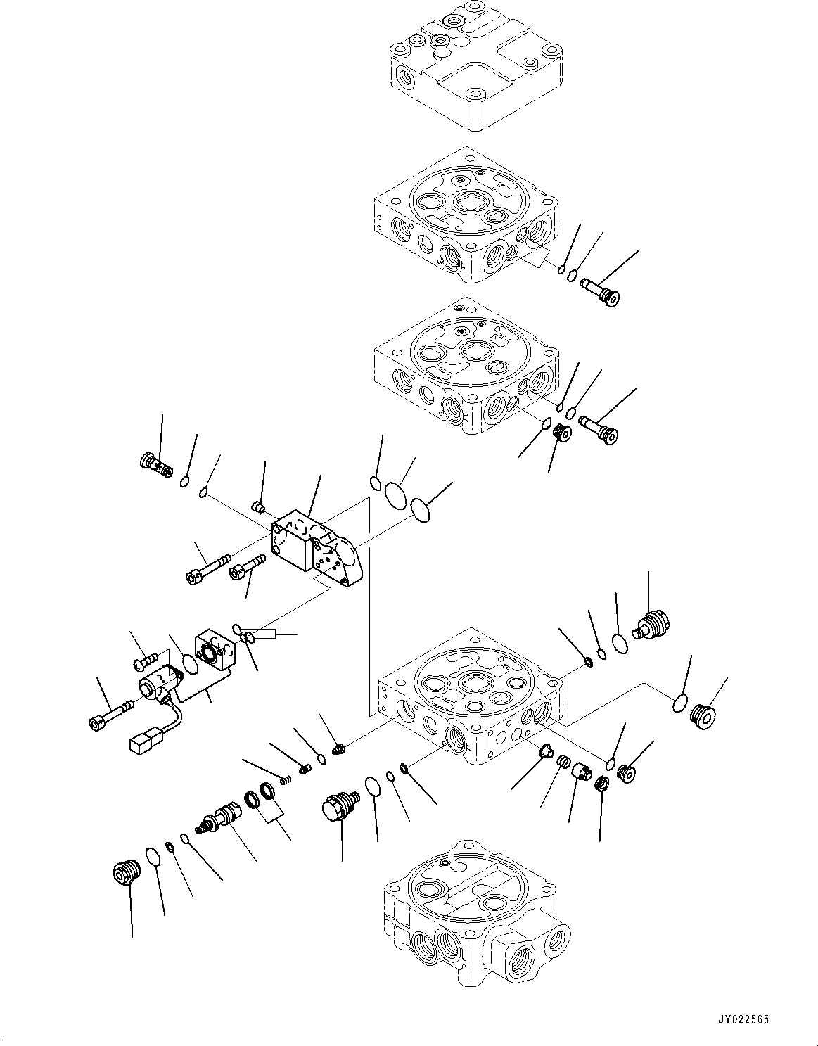 Wheel Loaders Komatsu / WA430-6 S/N 65501-UP (ecot3, For EU)(0000305c) / Hydraulic Control Valve, 3-valve (4/8) (#65501-)(H004004 : H0120-007004)