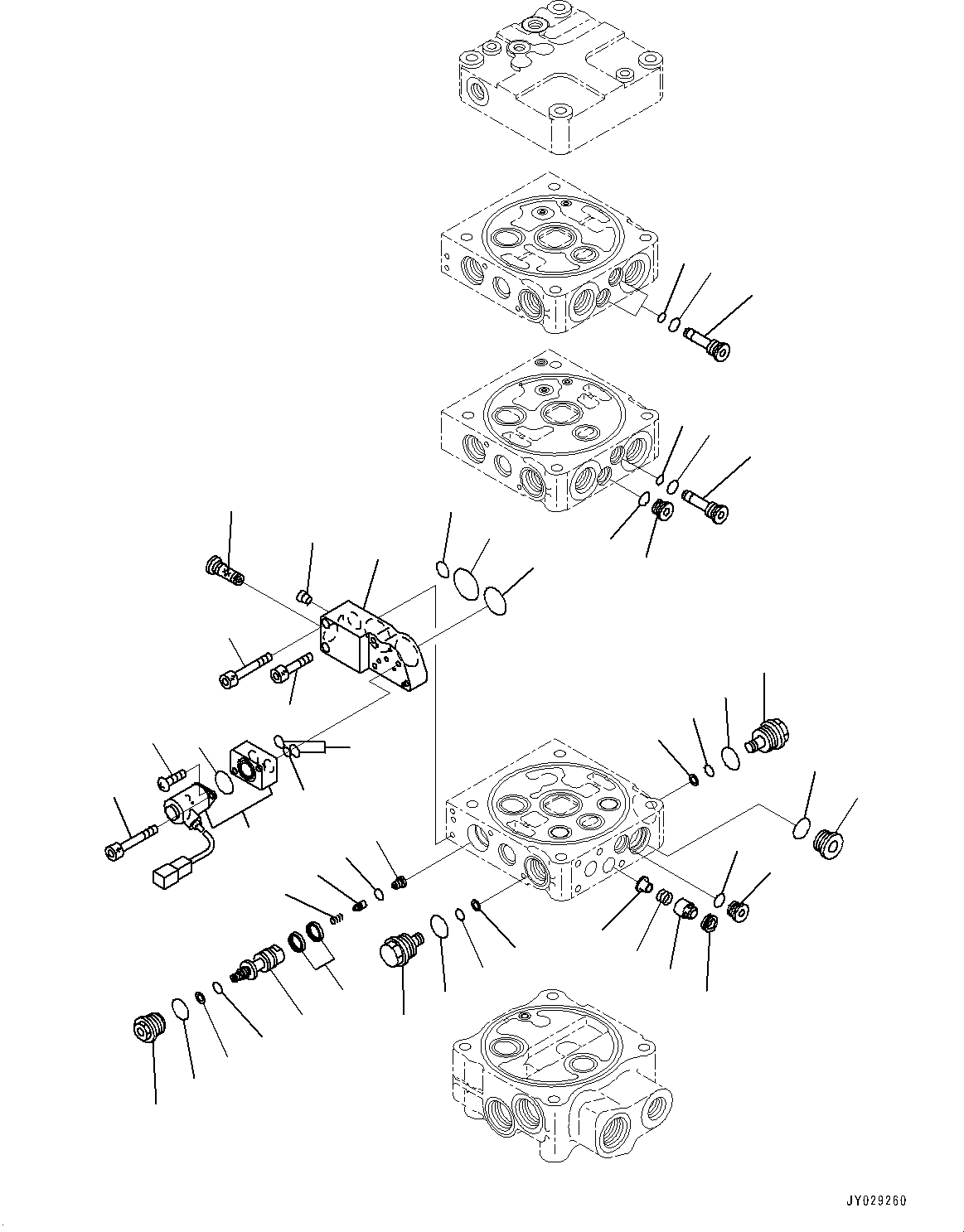 Wheel Loaders Komatsu / WA430-6 S/N 65501-UP (ecot3, For EU)(0000305c) / Hydraulic Control Valve, 3-valve (5/8) (#65501-)(H003005 : H0120-003005)