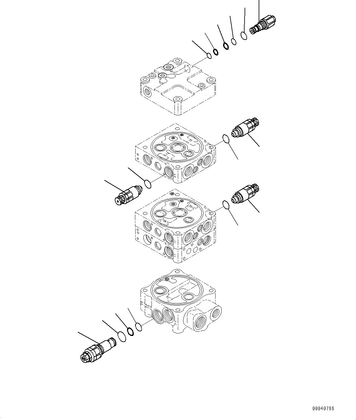 Wheel Loaders Komatsu / WA430-6 S/N 65501-UP (ecot3, For EU)(0000305c) / Hydraulic Control Valve, 3-valve (7/8) (#65501-)(H003007 : H0120-003007)