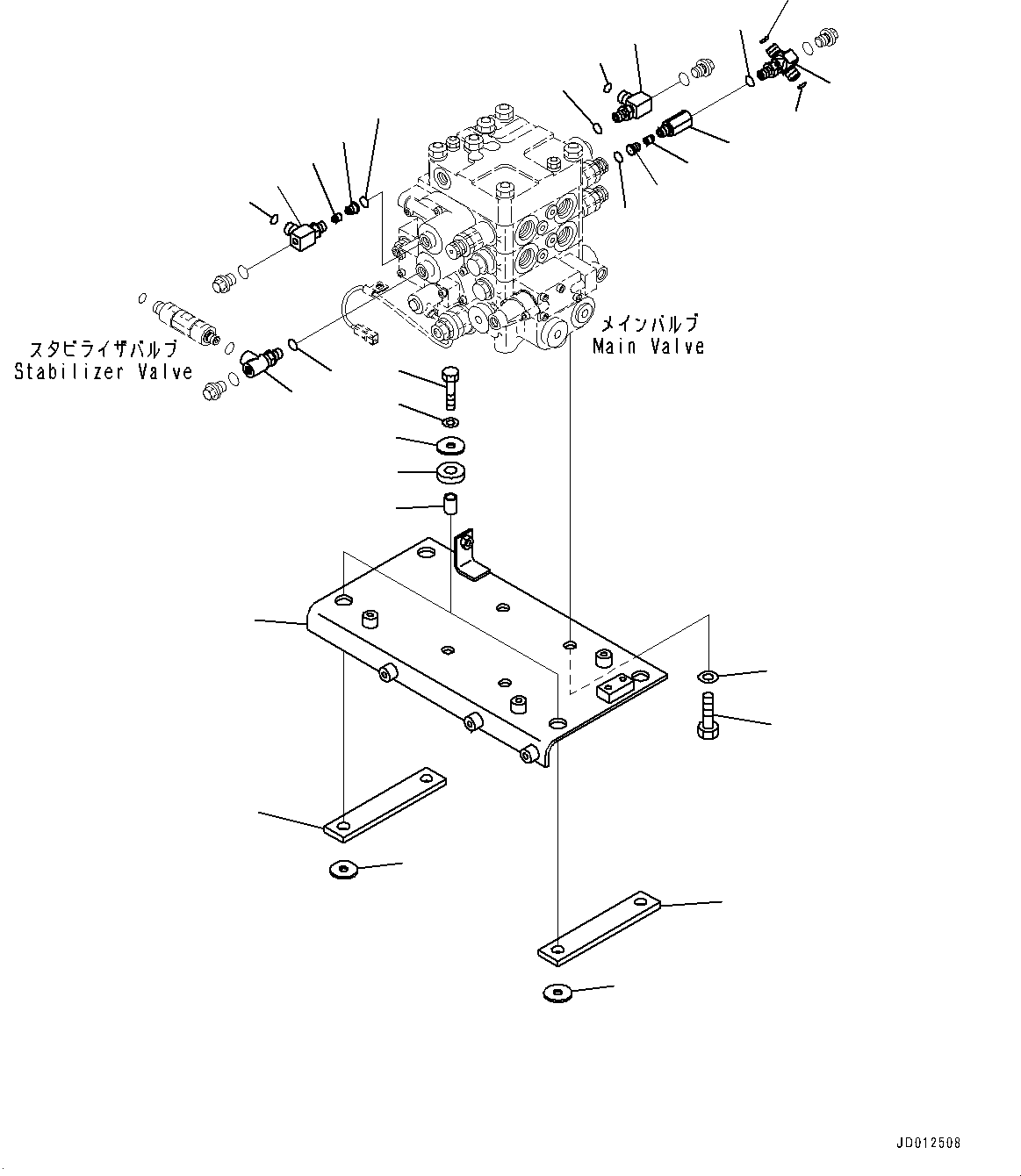 Wheel Loaders Komatsu / WA430-6 S/N 65501-UP (ecot3, For EU)(0000305c) / Hydraulic Control Valve, Stabilizer Valve (#65501-)(H005011 : H0120-008011)