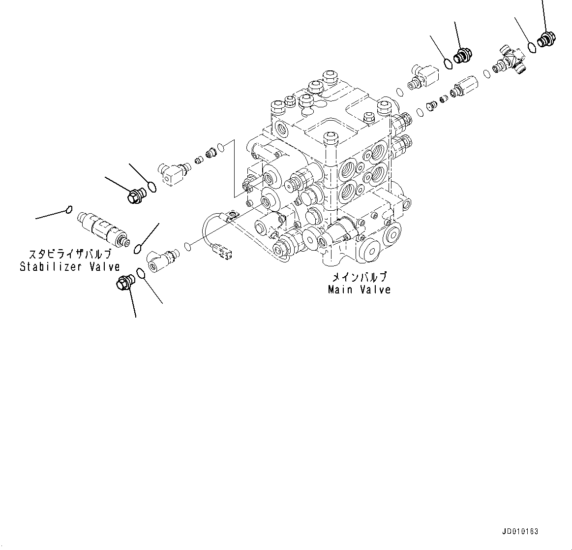 Wheel Loaders Komatsu / WA430-6 S/N 65501-UP (ecot3, For EU)(0000305c) / Hydraulic Control Valve, Elbow (#65501-)(H003012 : H0120-003012)