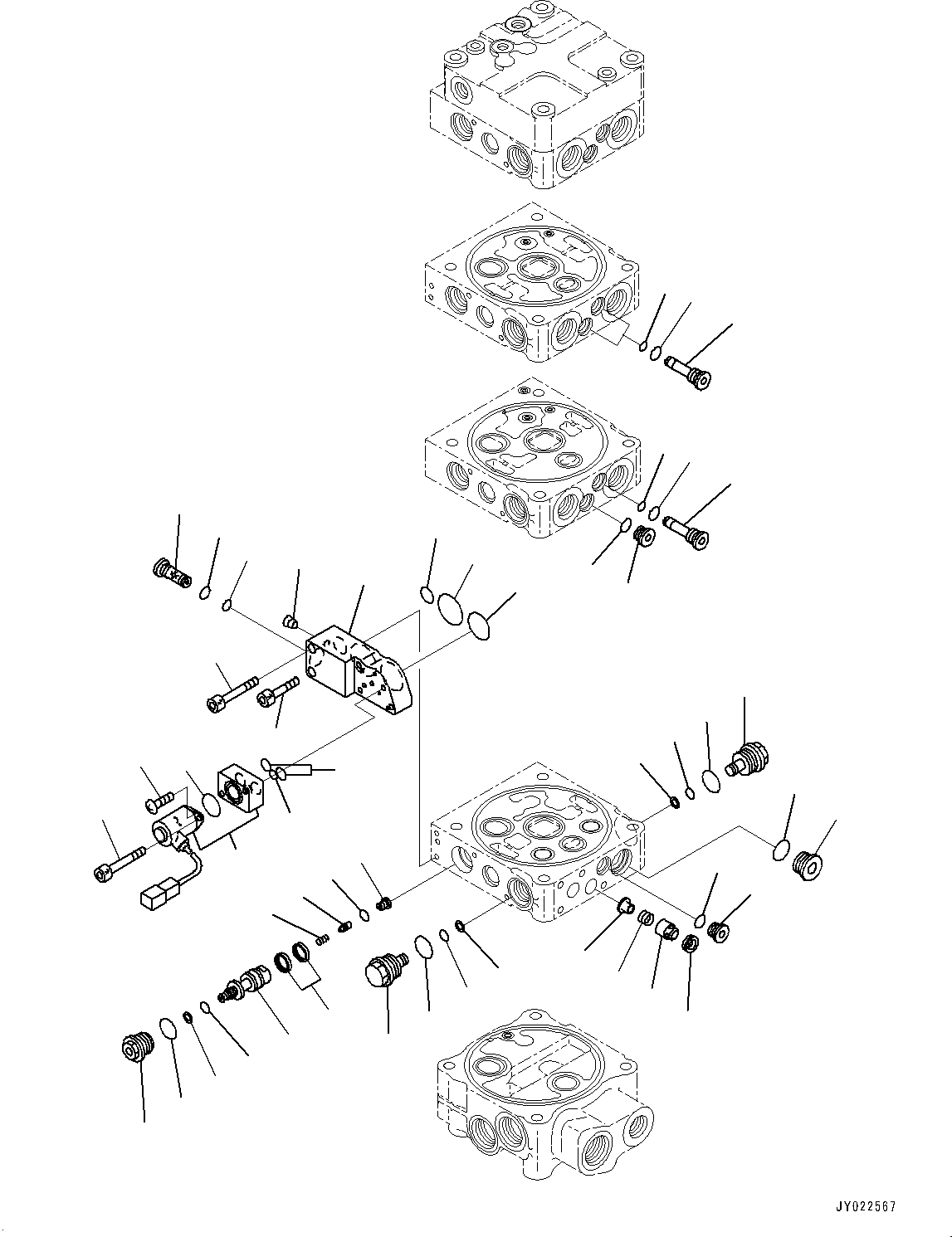 Wheel Loaders Komatsu / WA430-6 S/N 65501-UP (ecot3, For EU)(0000305c) / Hydraulic Control Valve, 4-valve (4/9) (#65501-)(H006004 : H0120-004004)