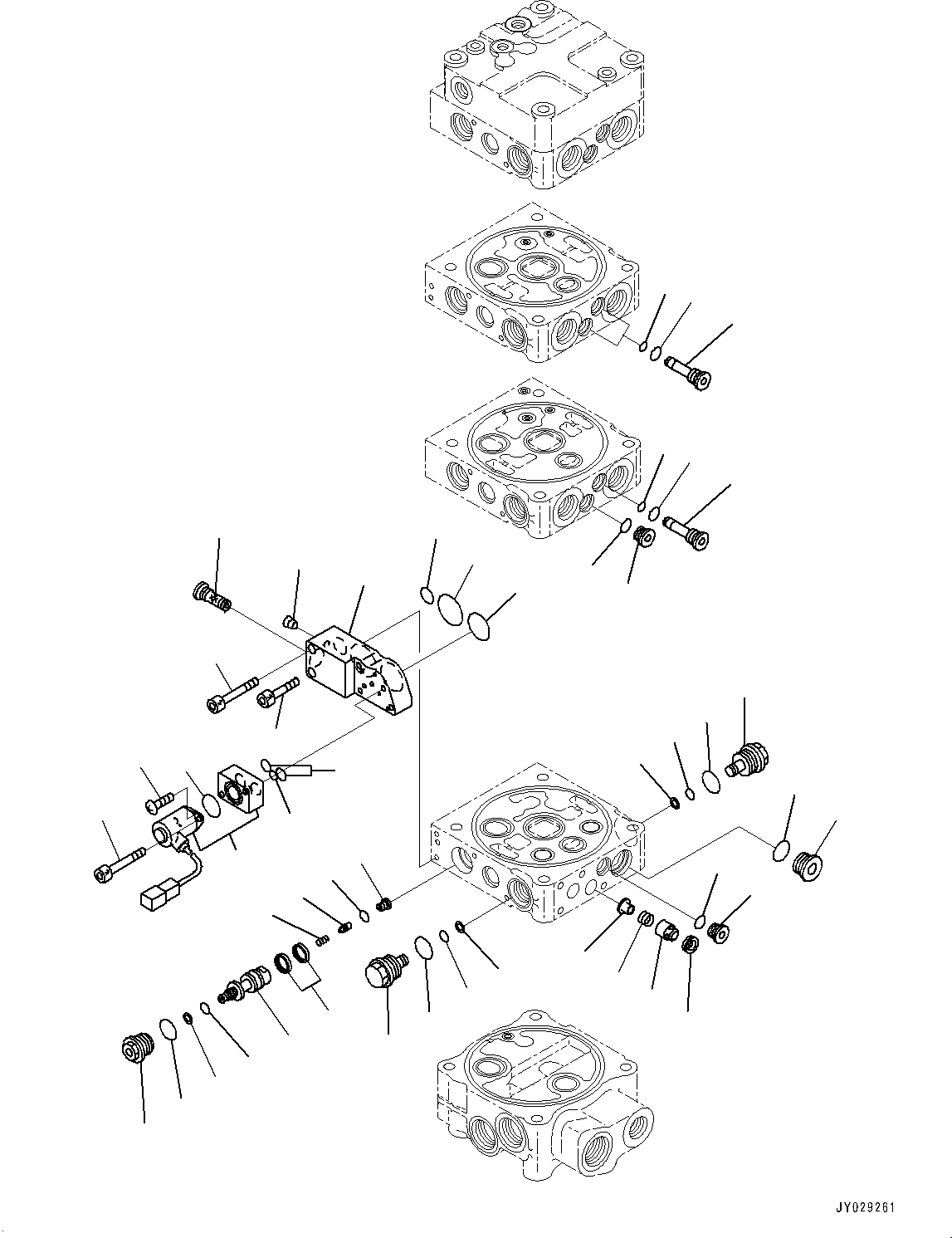 Wheel Loaders Komatsu / WA430-6 S/N 65501-UP (ecot3, For EU)(0000305c) / Hydraulic Control Valve, 4-valve (5/9) (#65501-)(H005005 : H0120-008005)