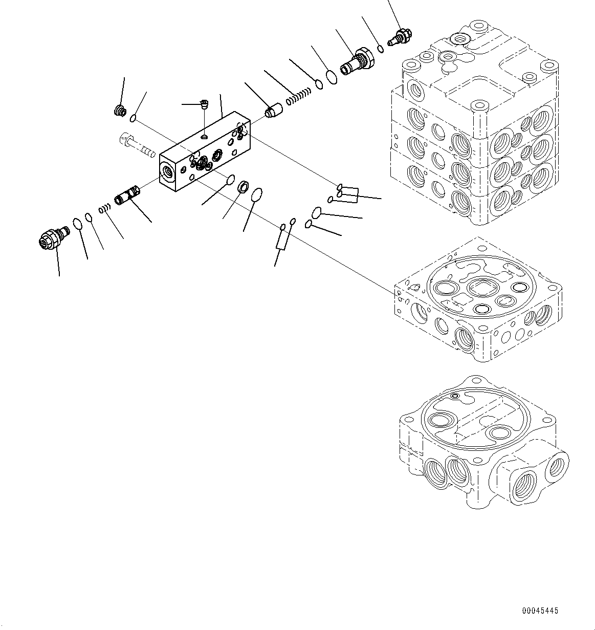 Wheel Loaders Komatsu / WA430-6 S/N 65501-UP (ecot3, For EU)(0000305c) / Hydraulic Control Valve, 4-valve (9/9) (#65501-)(H005009 : H0120-008009)
