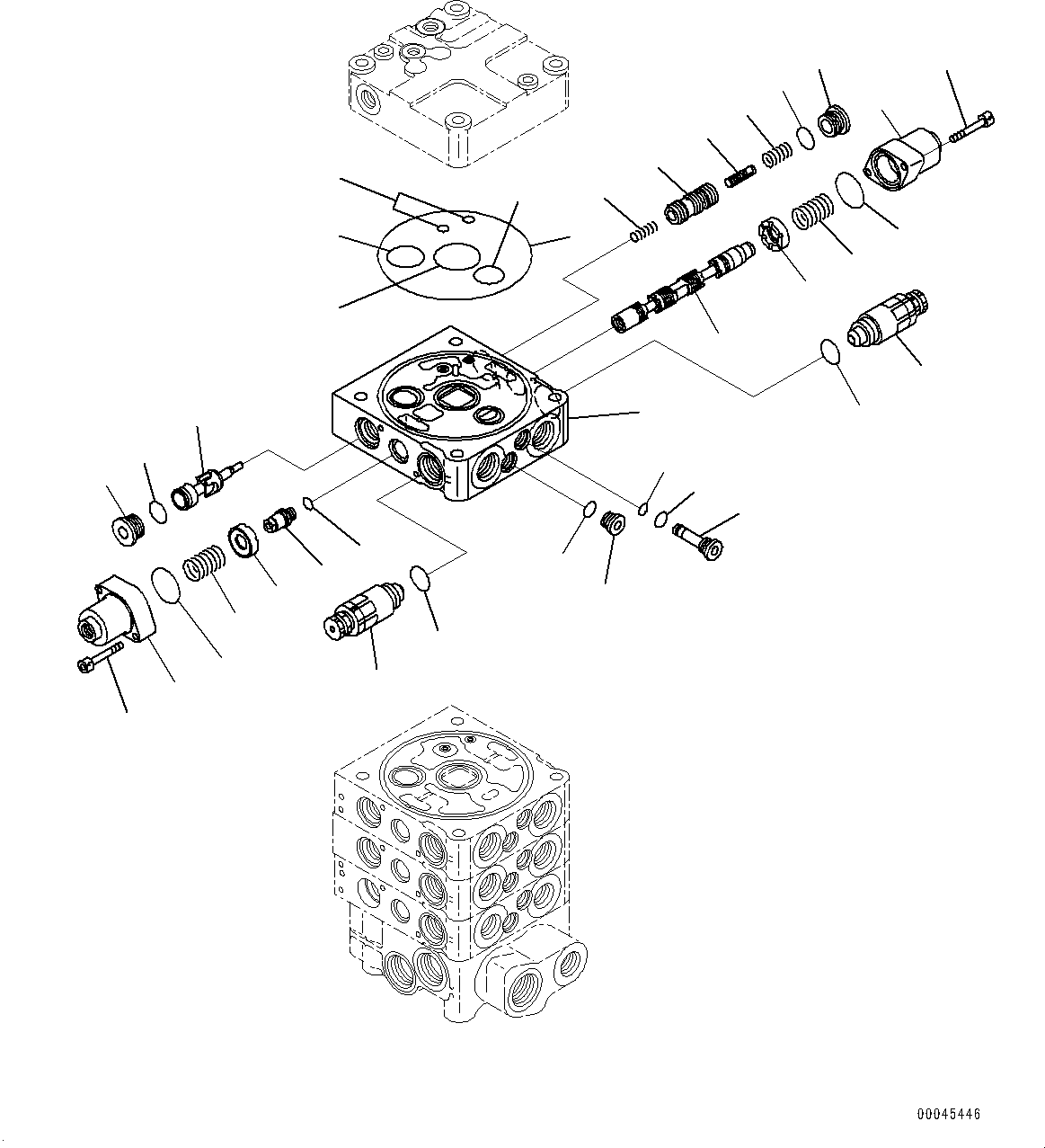 Wheel Loaders Komatsu / WA430-6 S/N 65501-UP (ecot3, For EU)(0000305c) / Hydraulic Control Valve, Control Valve Related Parts (1/2) (#65501-)(H006010 : H0120-004010)