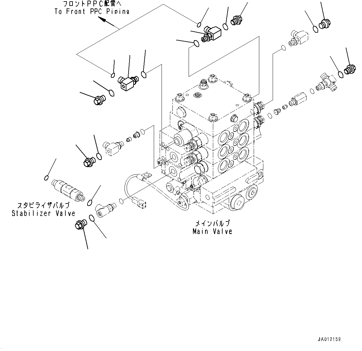 Wheel Loaders Komatsu / WA430-6 S/N 65501-UP (ecot3, For EU)(0000305c) / Hydraulic Control Valve, Elbow (#65501-)(H006013 : H0120-004013)