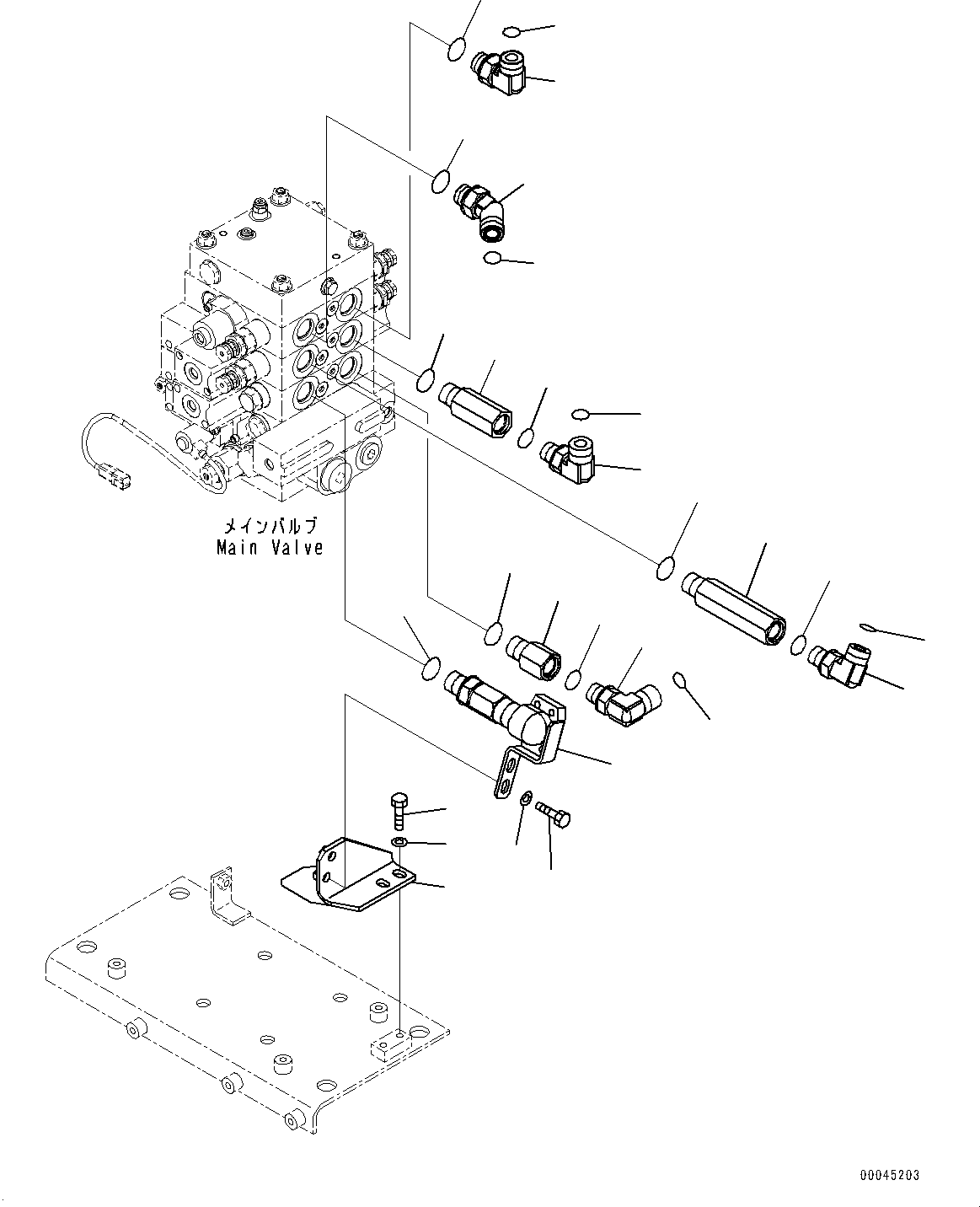 Wheel Loaders Komatsu / WA430-6 S/N 65501-UP (ecot3, For EU)(0000305c) / Hydraulic Control Valve, Delivery Piping (#65501-)(H005014 : H0120-008014)