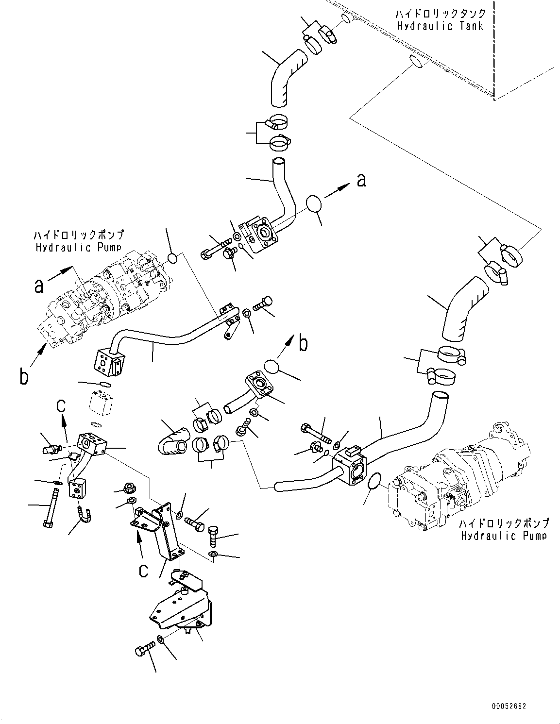 Wheel Loaders Komatsu / WA430-6 S/N 65501-UP (ecot3, For EU)(0000305c) / Hydraulic Pump, Suction and Delivery Piping (#65001-)(H009028 : H0210-001020)