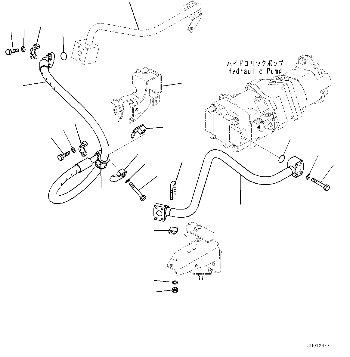 Wheel Loaders Komatsu / WA430-6 S/N 65501-UP (ecot3, For EU)(0000305c) / Hydraulic Pump, Drain Piping (#65001-)(H009029 : H0210-001021)