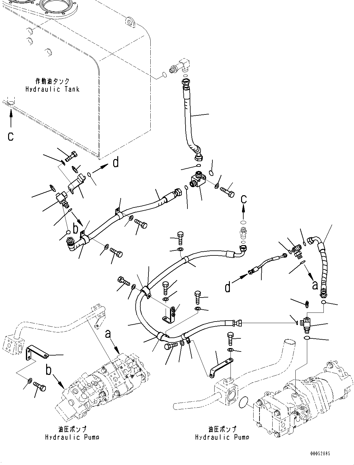 Wheel Loaders Komatsu / WA430-6 S/N 65501-UP (ecot3, For EU)(0000305c) / Hydraulic Pump, Fan Motor Piping (2/2) (#65001-)(H009031 : H0210-001023)