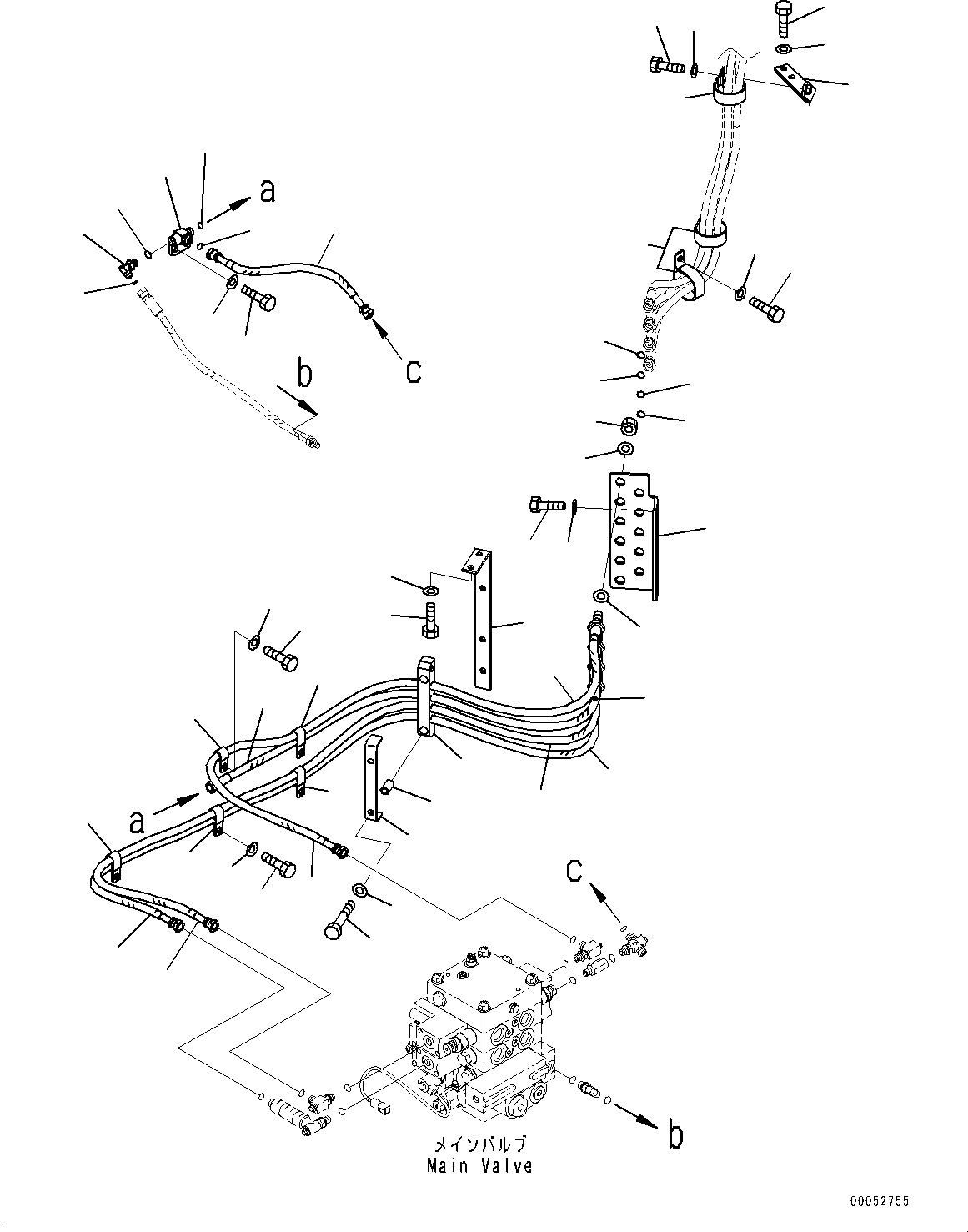 Wheel Loaders Komatsu / WA430-6 S/N 65501-UP (ecot3, For EU)(0000305c) / Hydraulic Piping, PPC Valve Piping, Front (#65501-)(H011004 : H4200-008004)