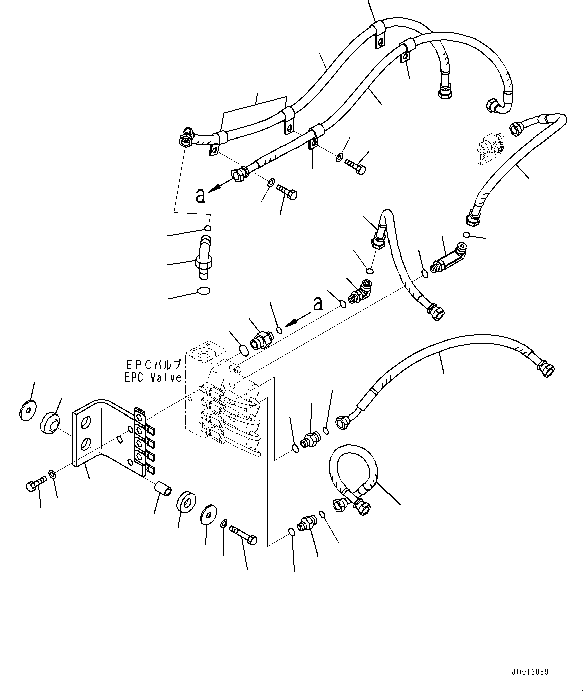 Wheel Loaders Komatsu / WA430-6 S/N 65501-UP (ecot3, For EU)(0000305c) / Hydraulic Piping, EPC Valve Piping (1/3) (#65501-)(H012005 : H4200-012005)