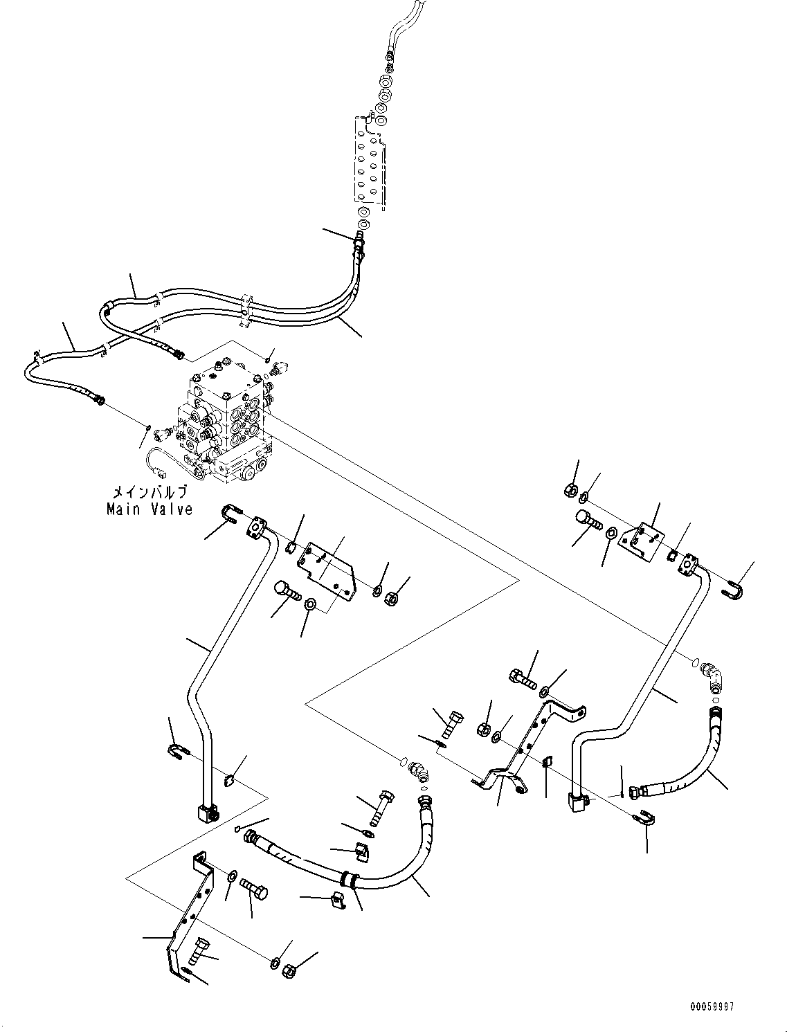 Wheel Loaders Komatsu / WA430-6 S/N 65501-UP (ecot3, For EU)(0000305c) / Hydraulic Piping, PPC Valve Piping, Front (#65501-)(H013014 : H4200-010014)