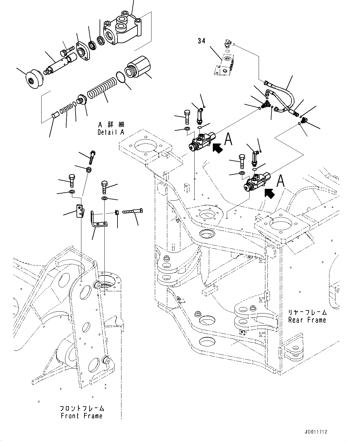 Wheel Loaders Komatsu / WA430-6 S/N 65501-UP (ecot3, For EU)(0000305c) / Steering Hydraulic Piping, Stop Valve (#65501-)(H015002 : H4410-003002)