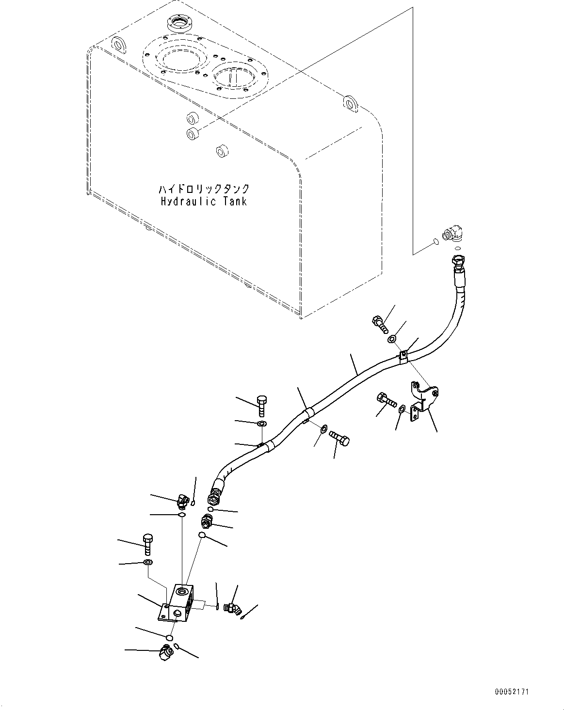 Wheel Loaders Komatsu / WA430-6 S/N 65501-UP (ecot3, For EU)(0000305c) / Brake Control, Brake Valve Piping, Drain (1/2) (#65501-)(K030010 : K4460-003010)
