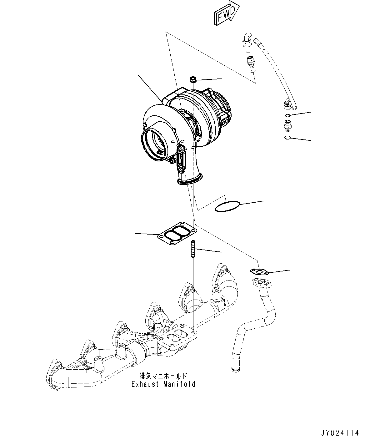 Engines Komatsu / SAA6D114E-3C S/N 26856759-UP (For WA430-6)(0000309c) / Turbocharger (#26856759-)(A010001 : A1539-001001)
