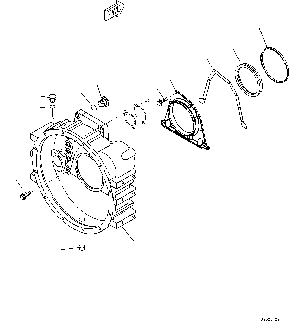 Engines Komatsu / SAA6D114E-3C S/N 26856759-UP (For WA430-6)(0000309c) / Cylinder Block Cover(B015000 : OB 9365)