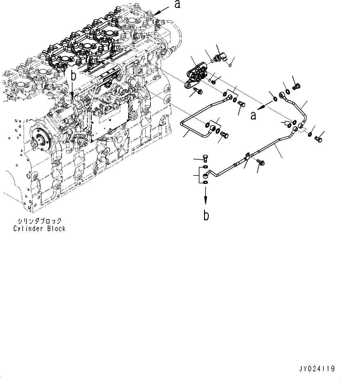 Engines Komatsu / SAA6D114E-3C S/N 26856759-UP (For WA430-6)(0000309c) / Fuel Inlet Fitting(D017000 : FI 9093)