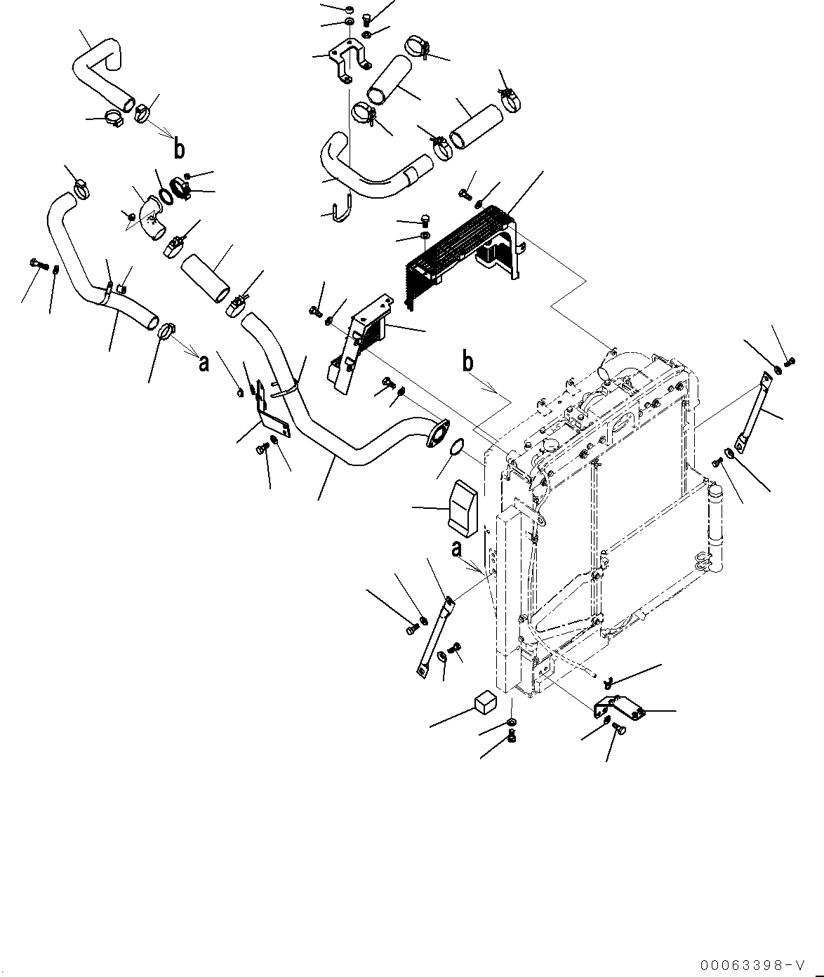 Excavators Komatsu / PC270-8 S/N 30117-UP(0000310C) / Cooling System, Fan Guard and Aftercooler Piping (#30117-)(C005007 : C0100-008005)