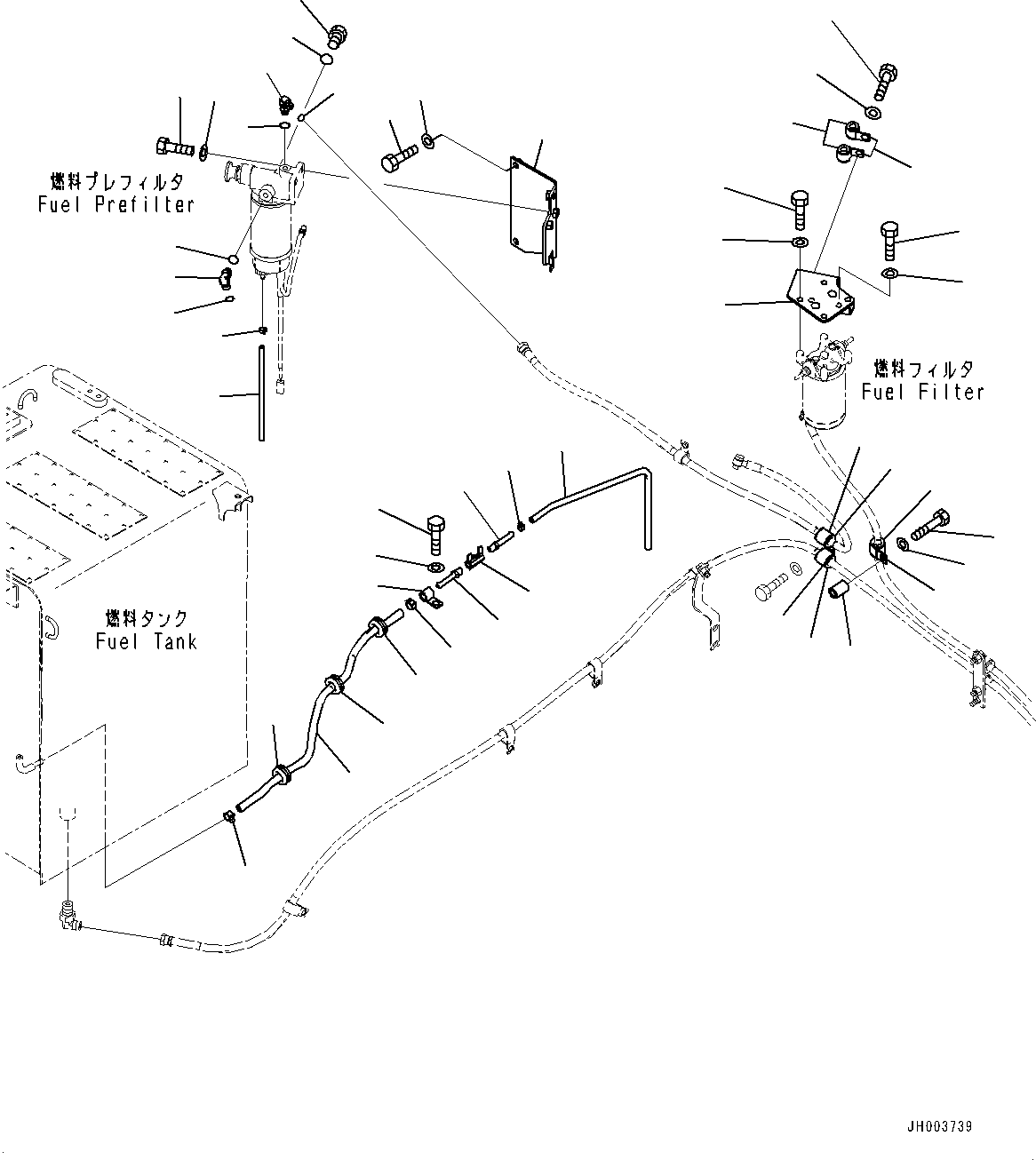 Excavators Komatsu / PC270LC-8 S/N 30117-UP(0000311C) / Fuel Supply Piping, Drain Piping (#30117-)(D002002 : D0200-002003)