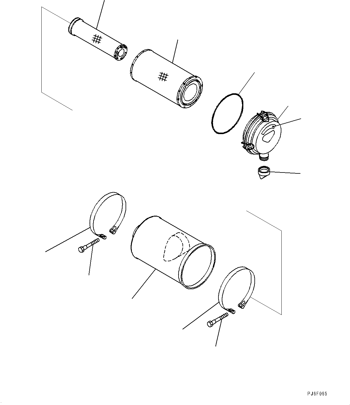 Komatsu parts book diagram for SAA6D107E-1E S/N 26537659-UP (For PC270-8/PC270LC-8/PC290LC-8): AIR CLEANER (#26537659-)