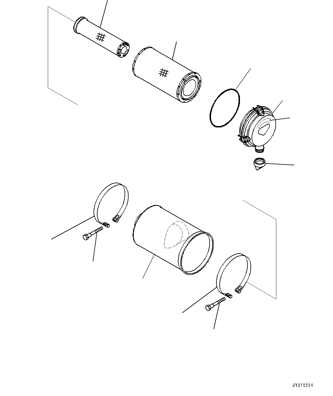 Komatsu parts book diagram for SAA6D107E-1E S/N 26537659-UP (For PC270-8/PC270LC-8/PC290LC-8): AIR CLEANER (#26543851-)