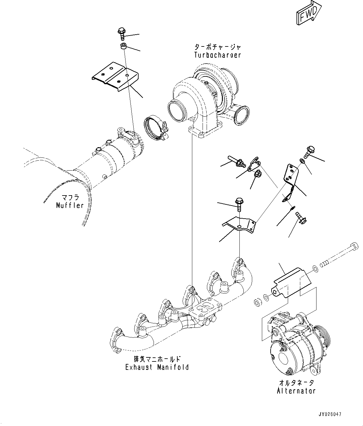 Komatsu parts book diagram for SAA6D107E-1E S/N 26537659-UP (For PC270-8/PC270LC-8/PC290LC-8): HEAT SHIELD (#26537659-)