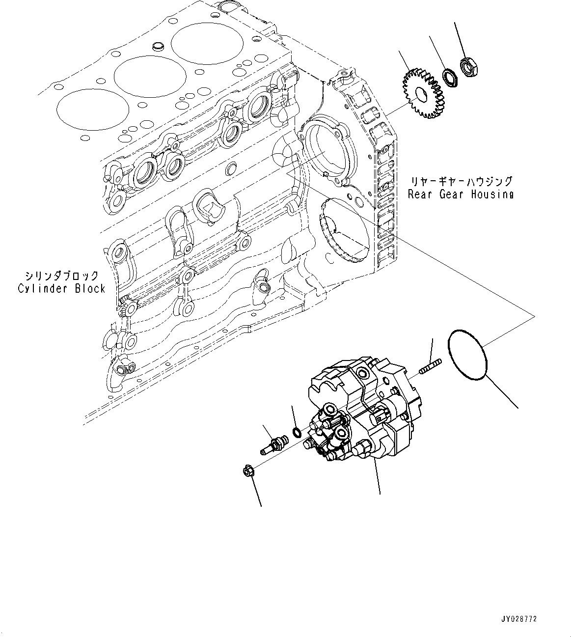 Komatsu parts book diagram for SAA6D107E-1E S/N 26537659-UP (For PC270-8/PC270LC-8/PC290LC-8): FUEL SUPPLY PUMP (#26537659-)