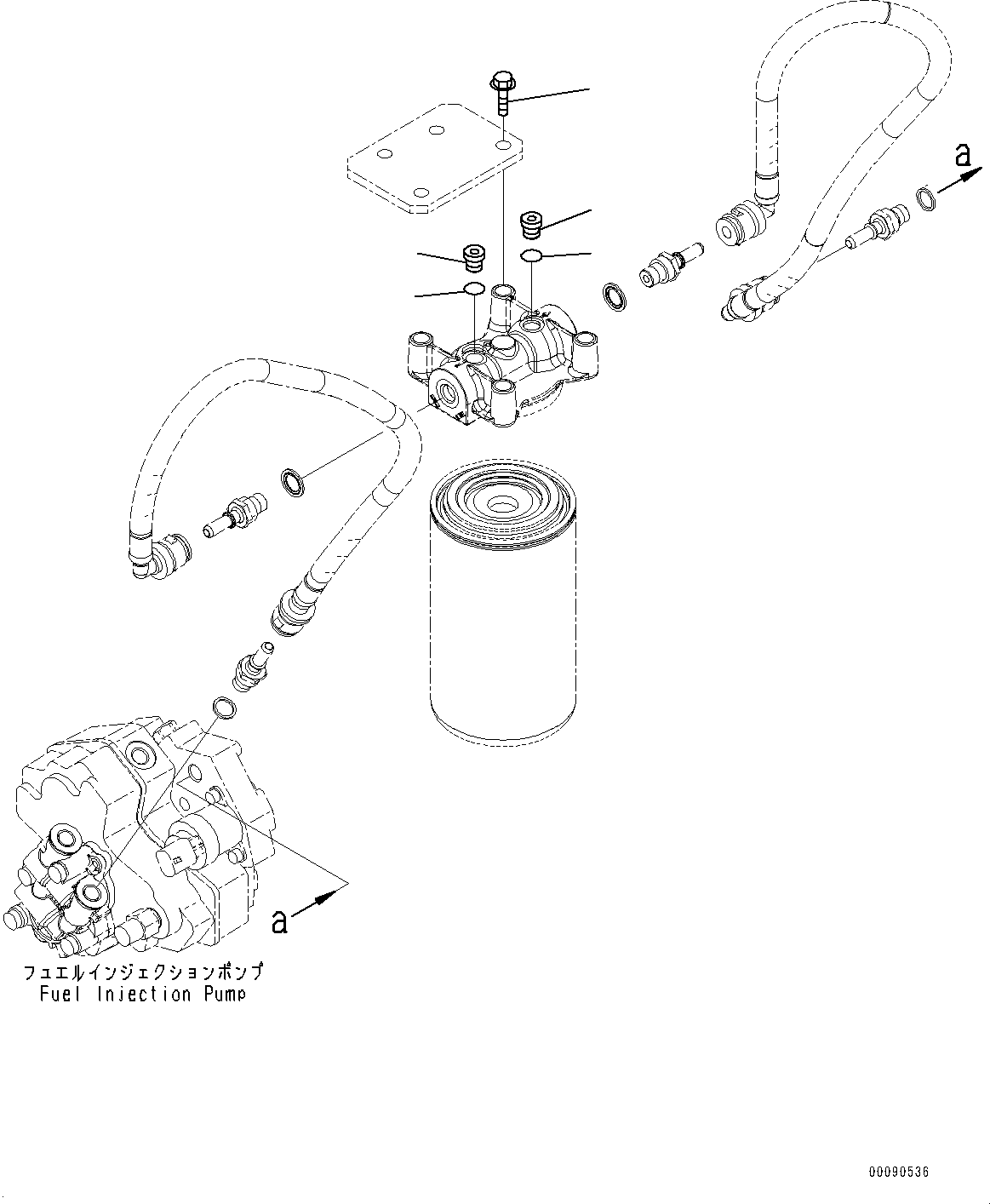 Komatsu parts book diagram for SAA6D107E-1E S/N 26537659-UP (For PC270-8/PC270LC-8/PC290LC-8): FUEL FILTER (#26543849-)