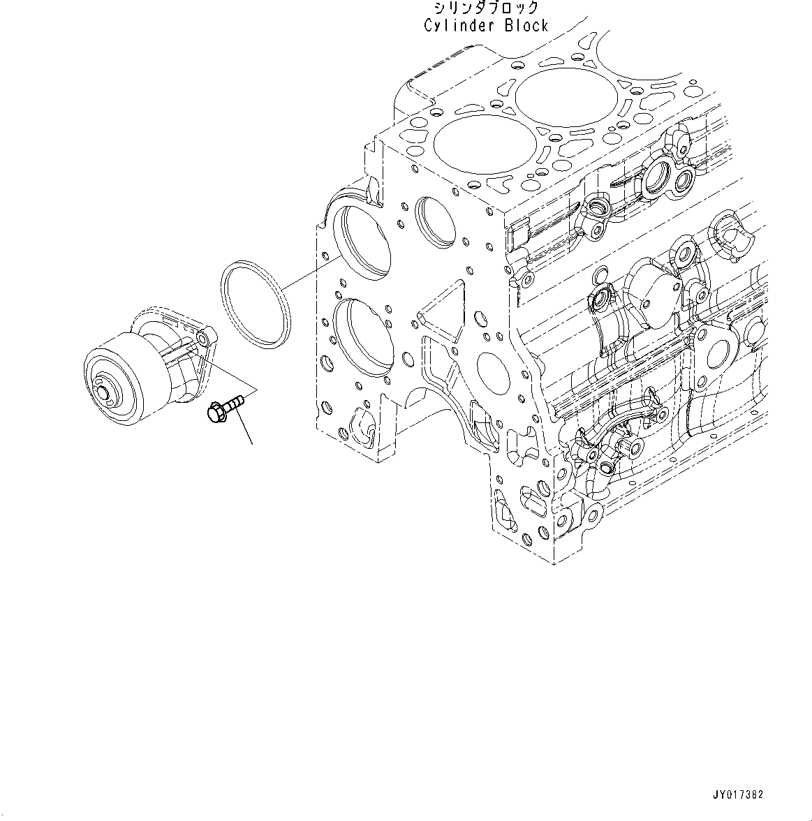 Komatsu parts book diagram for SAA6D107E-1E S/N 26537659-UP (For PC270-8/PC270LC-8/PC290LC-8): WATER PUMP MOUNTING, MOUNTING BOLT (#26573327-)