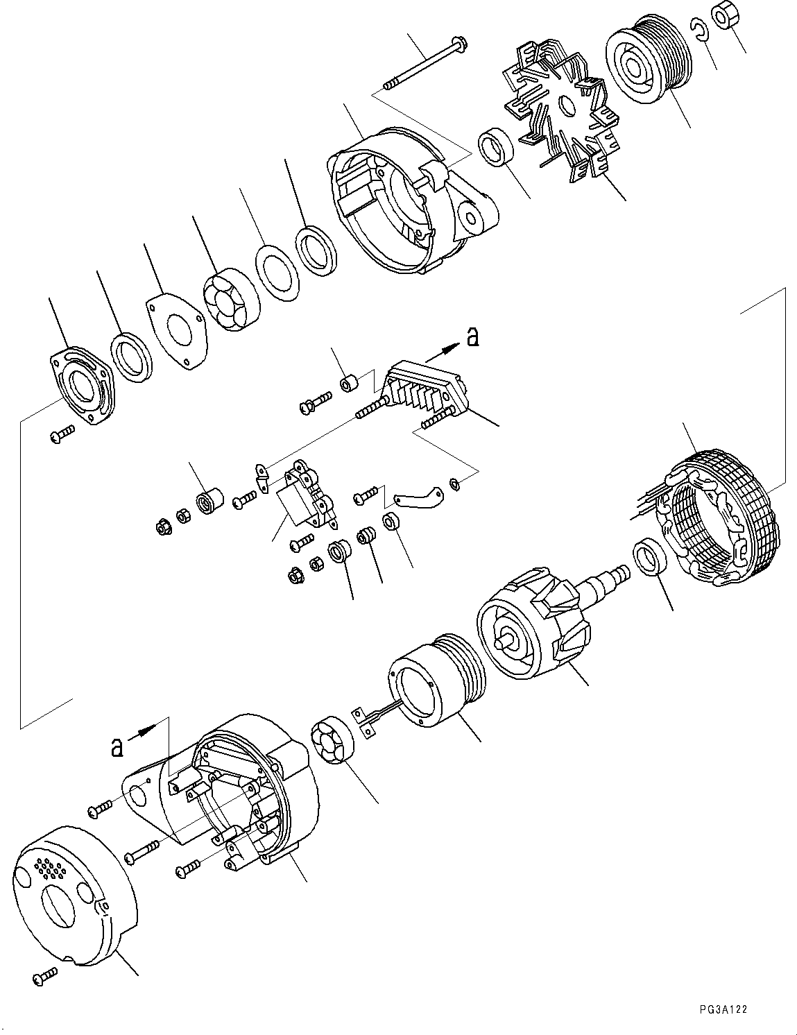 Komatsu parts book diagram for SAA6D107E-1E S/N 26537659-UP (For PC270-8/PC270LC-8/PC290LC-8): ALTERNATOR (#26537659-)