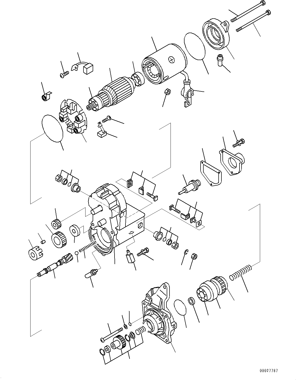 Komatsu parts book diagram for SAA6D107E-1E S/N 26537659-UP (For PC270-8/PC270LC-8/PC290LC-8): STARTING MOTOR, INNER PARTS (#26537659-)