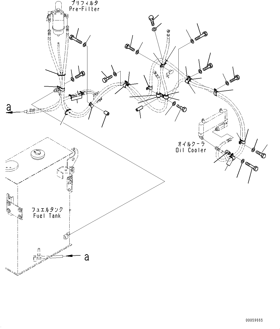 Excavators Komatsu / PC138US-8 S/N 24510-UP (EU Spec.)(0000314c) / Fuel Supply Piping, Clip (#24510-)(D003002 : D0200-001002)