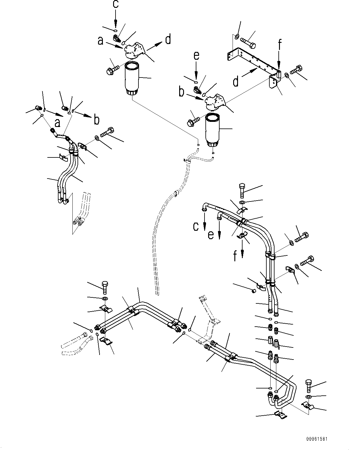 Excavators Mining Komatsu / PC2000-8 S/N 20196-UP(0000316c) / Fuel Piping, Power Container Fuel Supply Piping (1/2) (#20196-)(D005004 : D0200-002004)