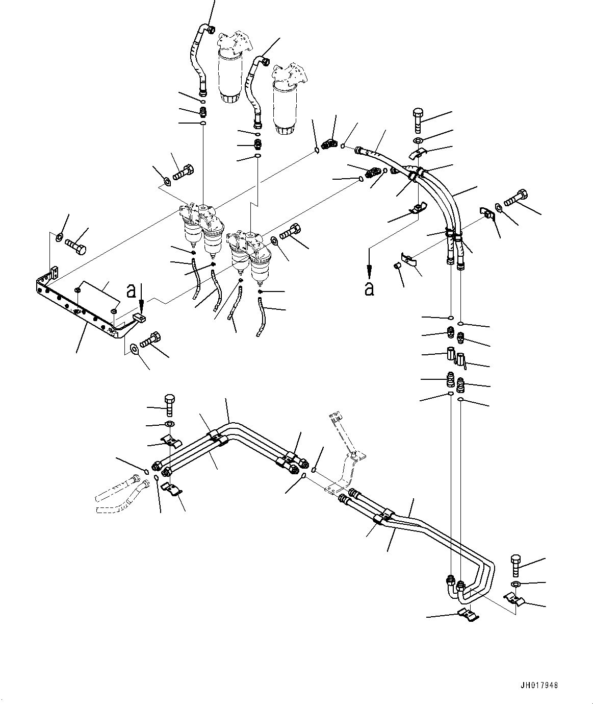 Excavators Mining Komatsu / PC2000-8 S/N 20196-UP(0000316c) / Fuel Piping, Power Container Fuel Supply Piping (1/3) (#20196-)(D006004 : D0200-003004)